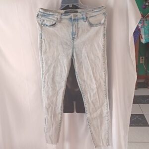 Liverpool LA distressed hem ankle skinny retro acid washed blue Jeans, sz 10/30